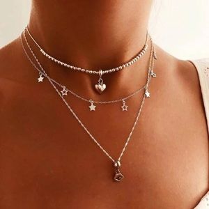 ⭐️ Star, Lip, and Heart Triple Chain Necklace ❤️